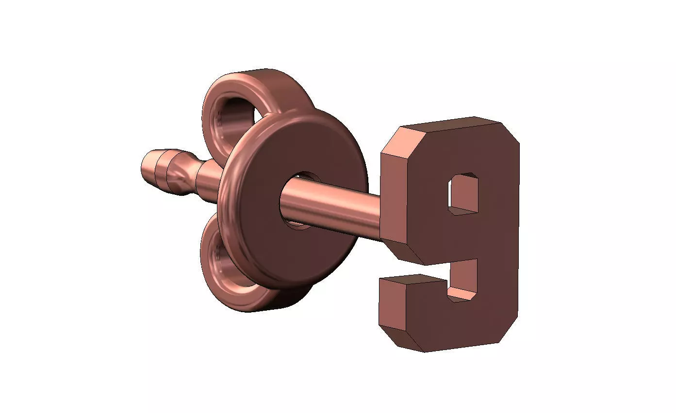 9 nine number varsity font stud earring 3D print model_11