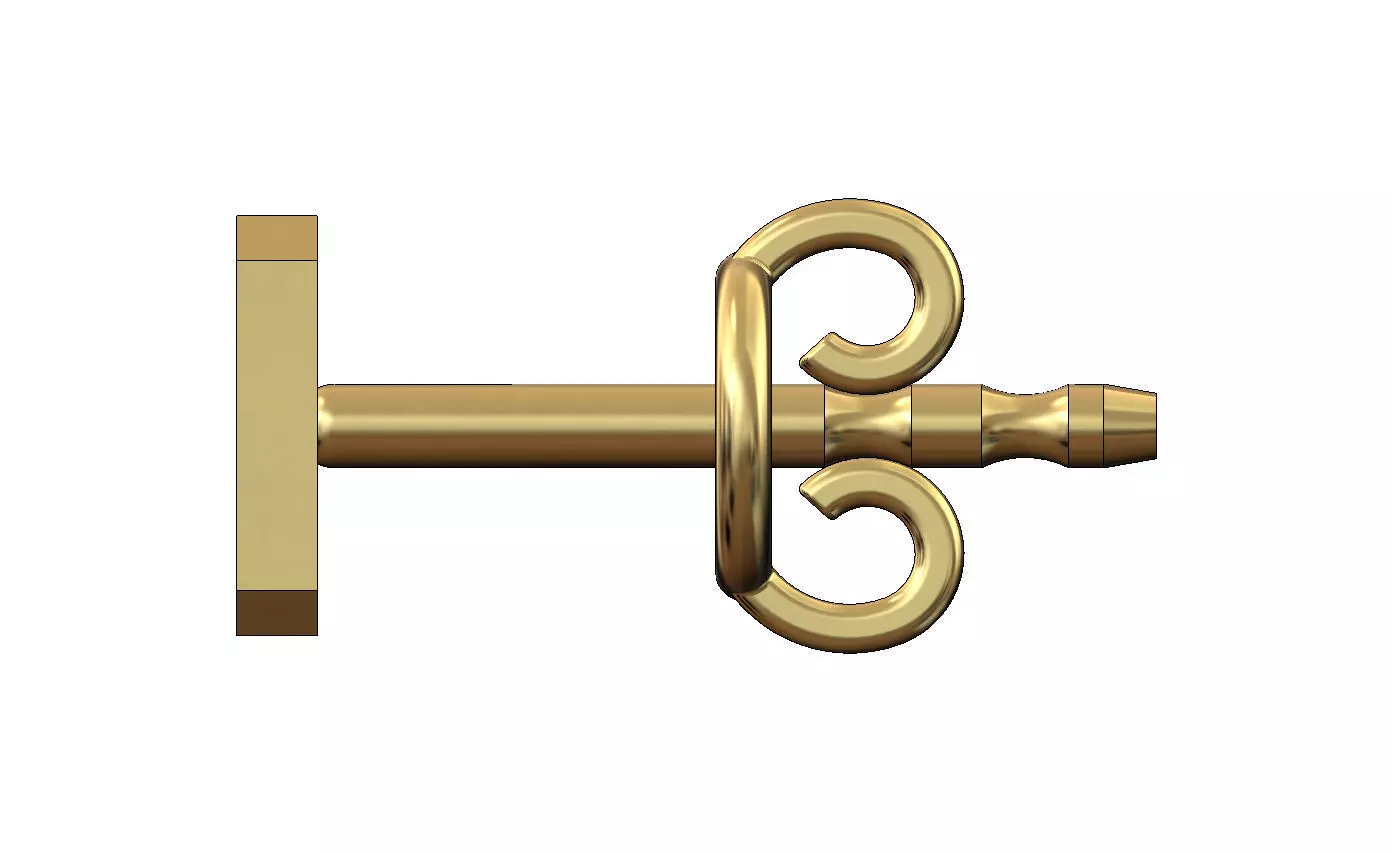 9 nine number varsity font stud earring 3D print model_2