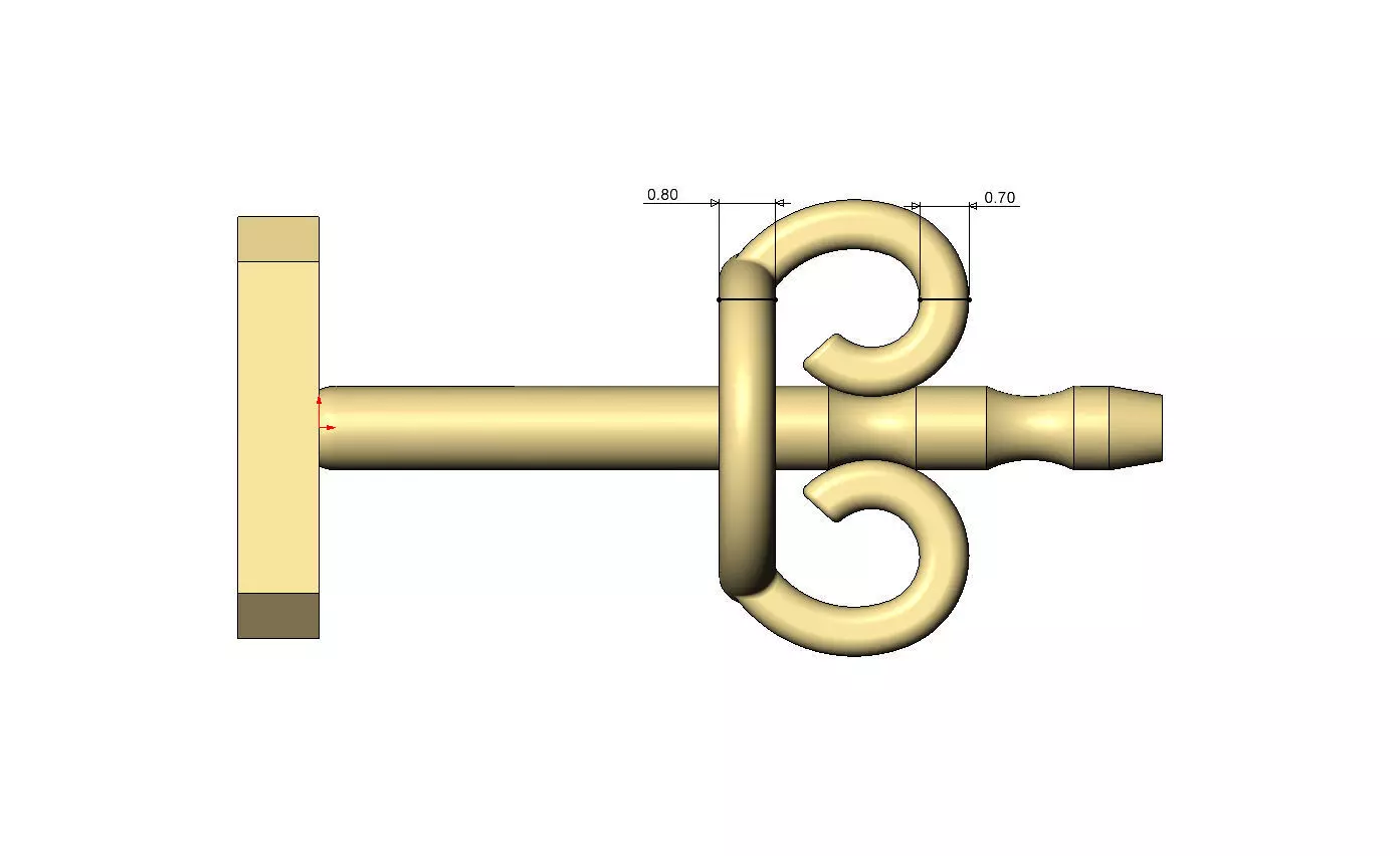 9 nine number varsity font stud earring 3D print model_8