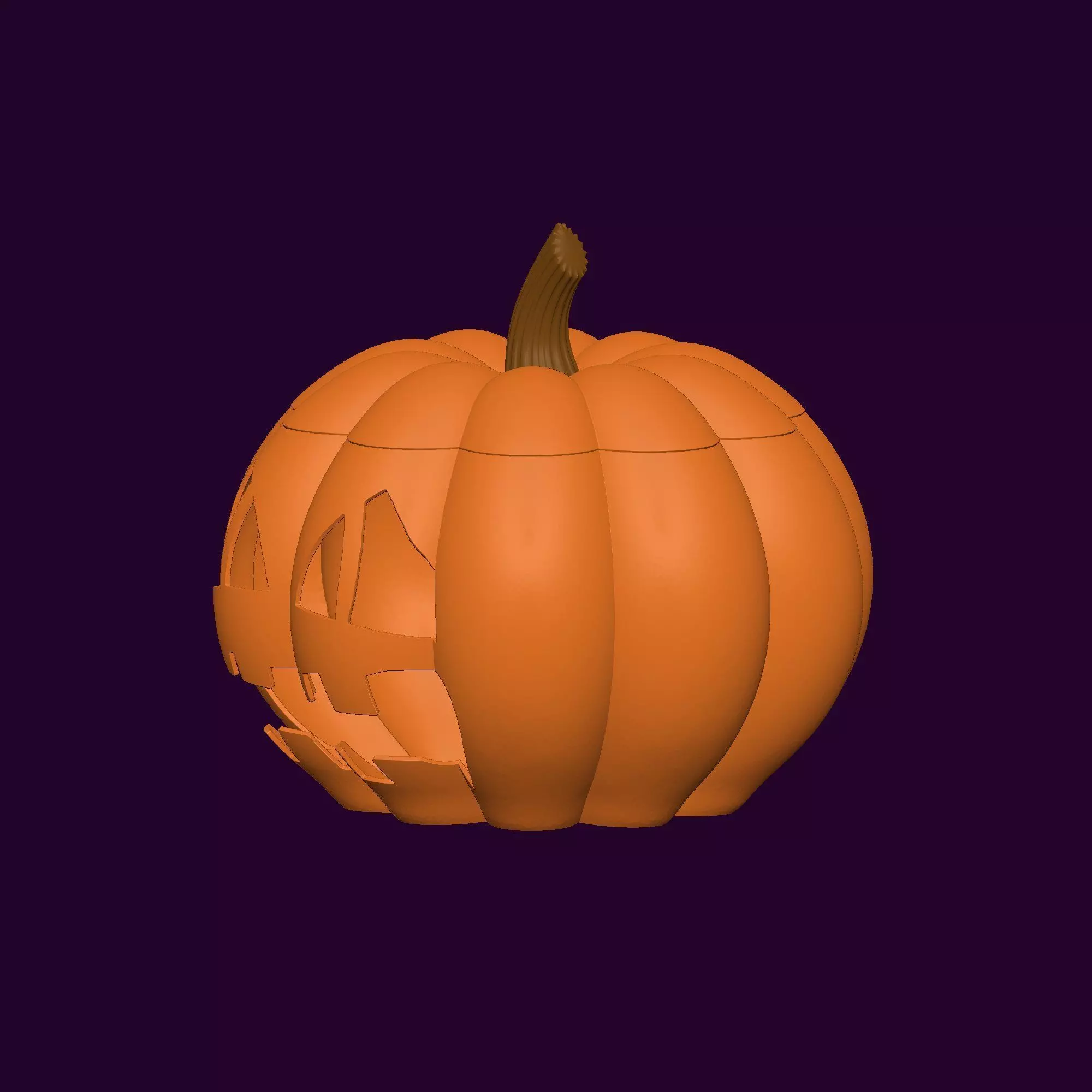 Halloween Pumpkin Basket 3D Model STL Printable Jackolantern 3D print model_5