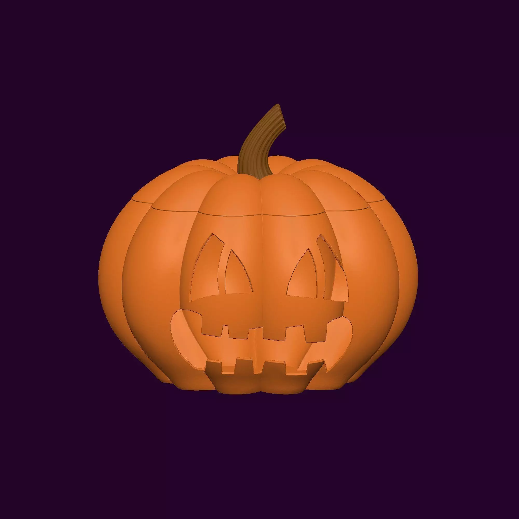 Halloween Pumpkin Basket 3D Model STL Printable Jackolantern 3D print model_1