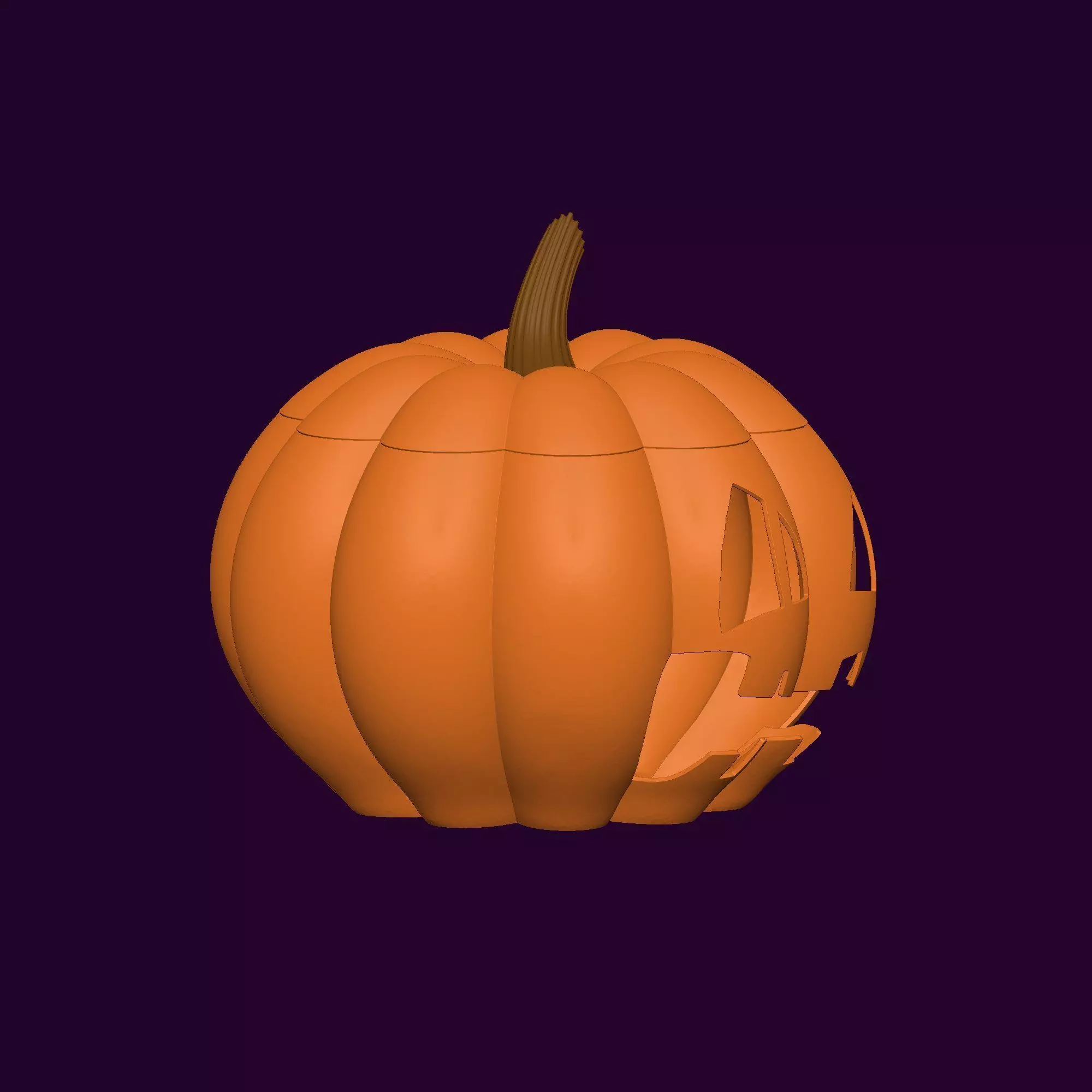 Halloween Pumpkin Basket 3D Model STL Printable Jackolantern 3D print model_9