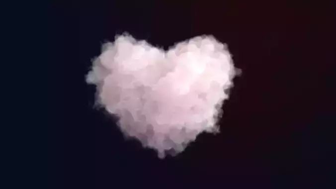 VDB Heart Shaped Cloud Animated 01