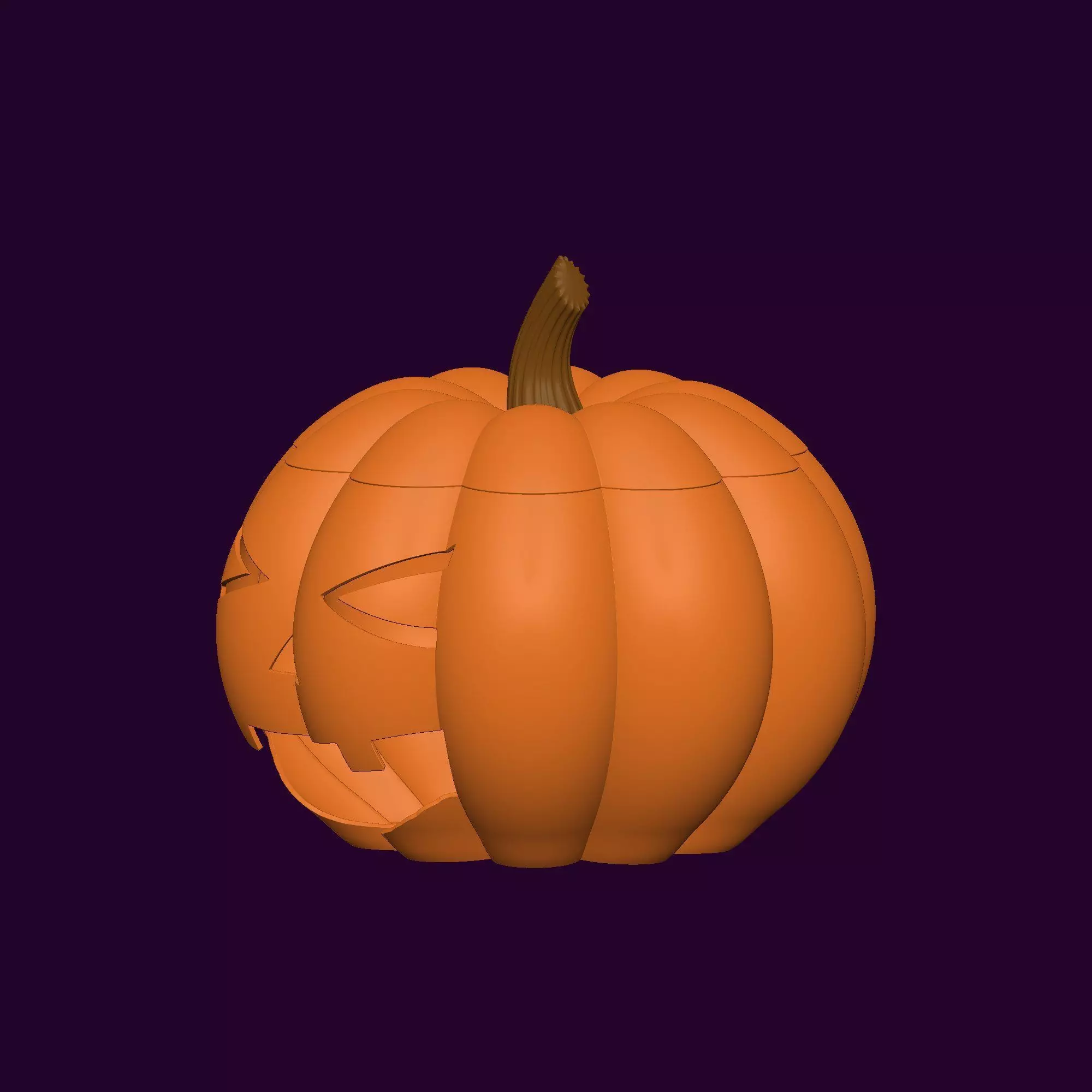 Halloween Pumpkin Basket 3D Model STL Cute Jackolantern 3D print model_5