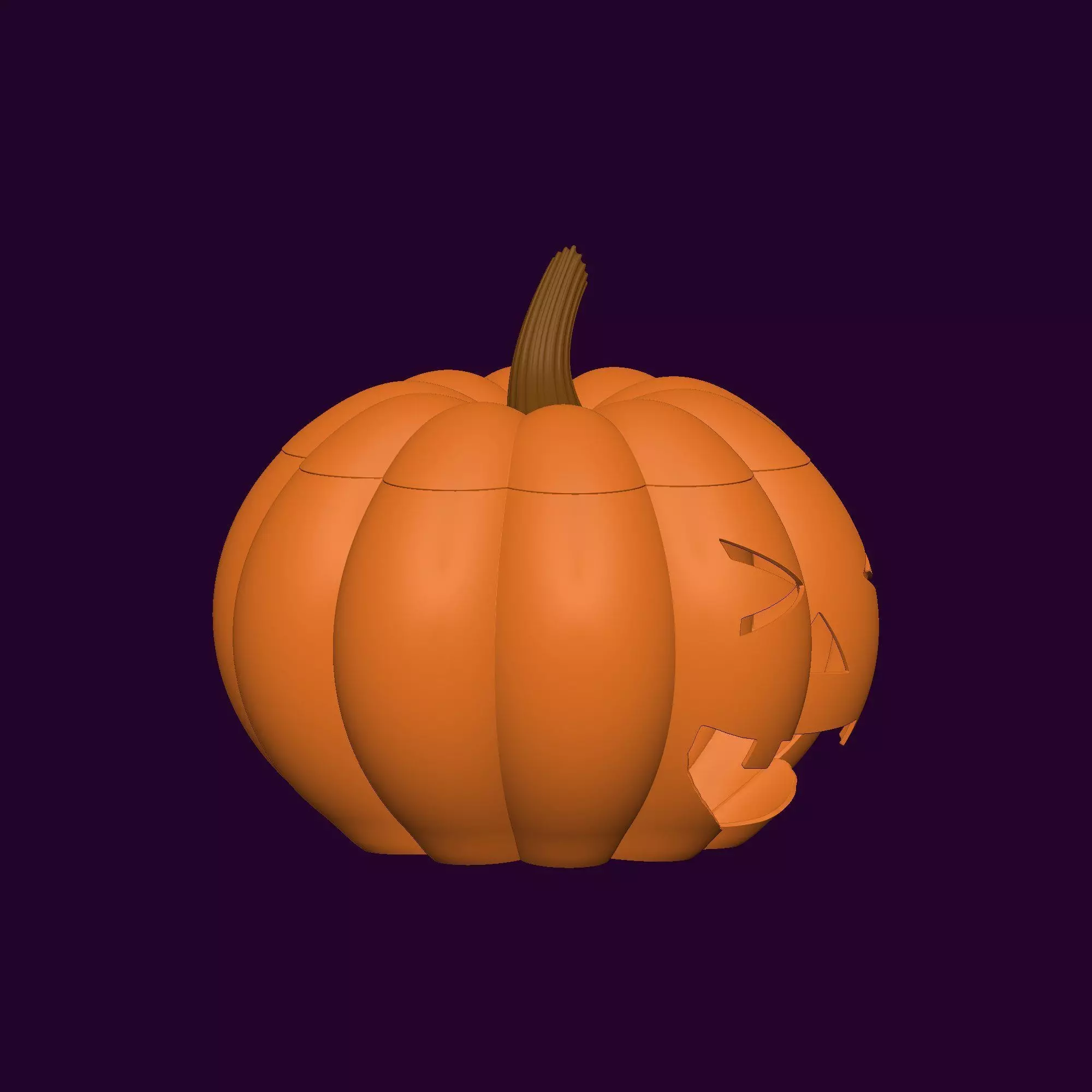 Halloween Pumpkin Basket 3D Model STL Cute Jackolantern 3D print model_9