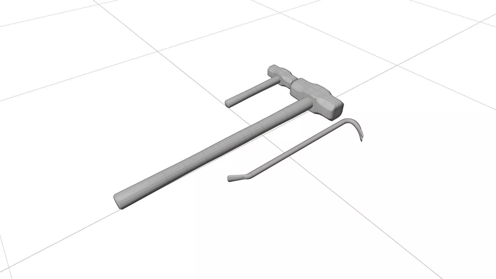 Sledgehammer or Pound hammer with Tommy Bar 3d model Low-poly 3D model_3