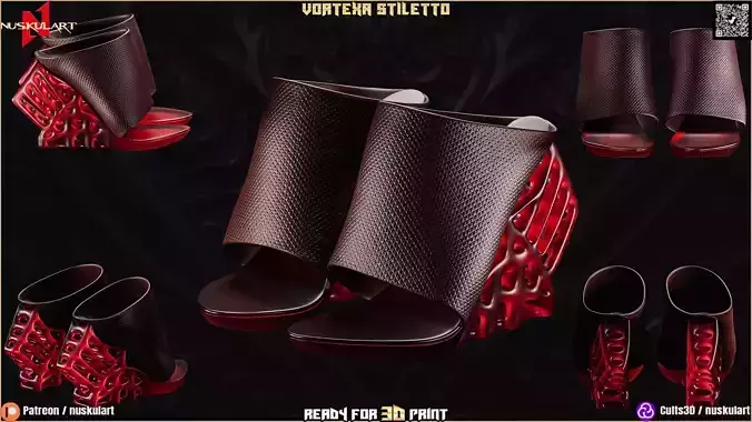 Vortexa Stiletto - Fashion Cosplay - 3D Printing Shoe REAL SIZES 3D print model Vortexa Stiletto - Fashion Cosplay - 3D Printing Shoe REAL SIZES 3D print model