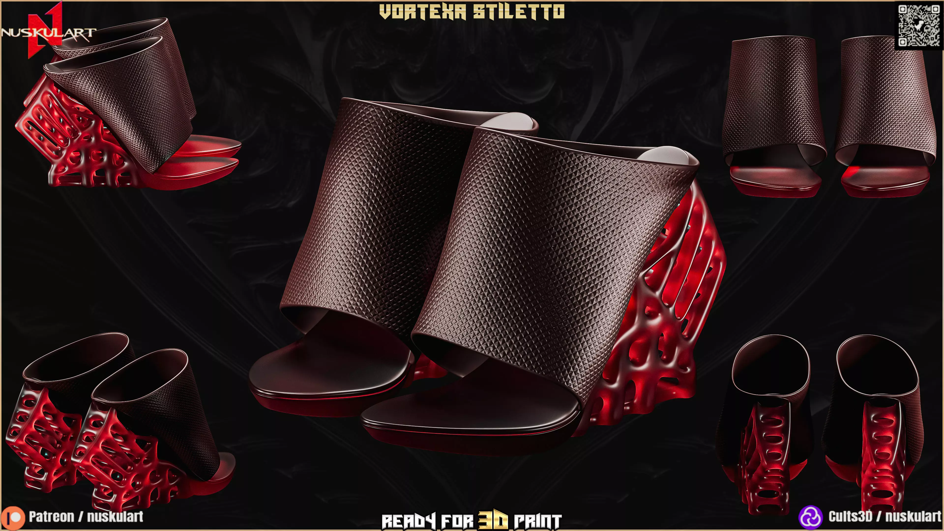 Vortexa Stiletto - Fashion Cosplay - 3D Printing Shoe REAL SIZES 3D print model_0