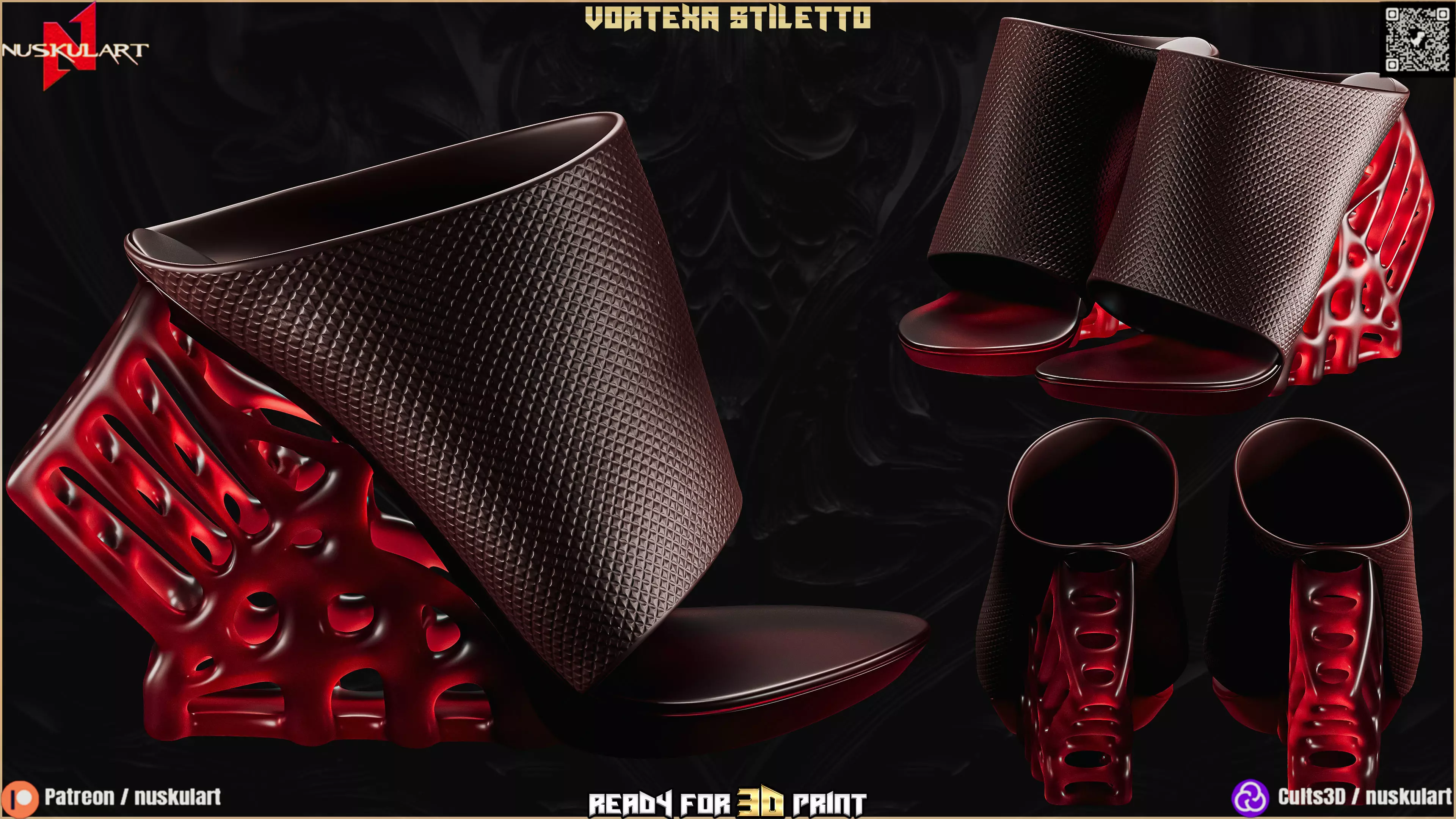 Vortexa Stiletto - Fashion Cosplay - 3D Printing Shoe REAL SIZES 3D print model_1