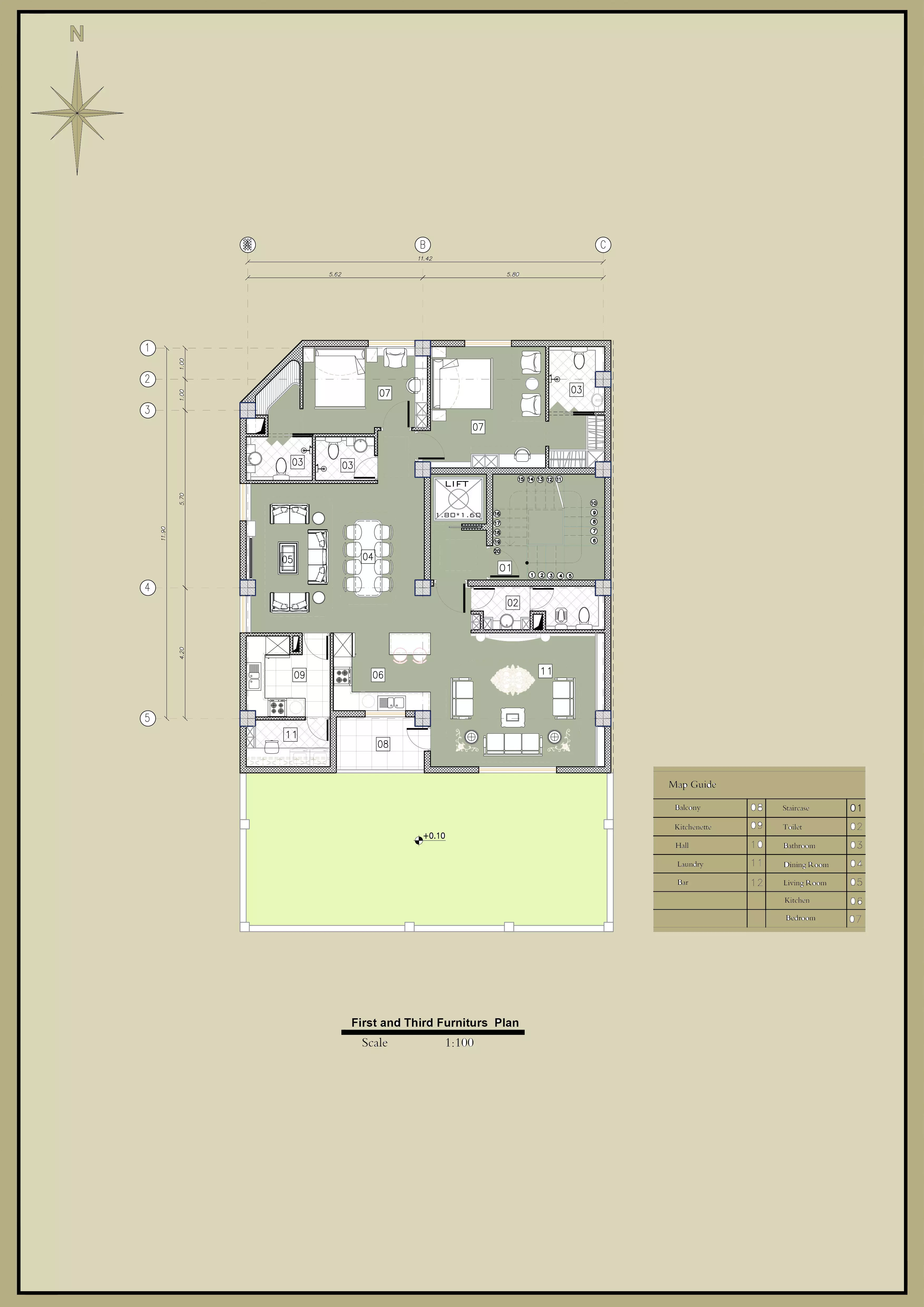 3D Model of Residential Building Floor Plans 3D model_1