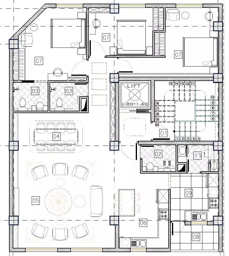 3D Model of Residential Building Floor Plans 3D model_8