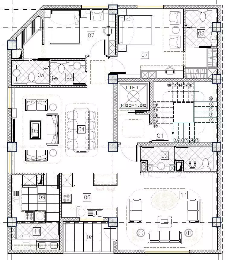 3D Model of Residential Building Floor Plans 3D model_6