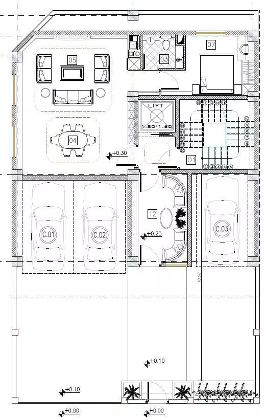 3D Model of Residential Building Floor Plans 3D model_4