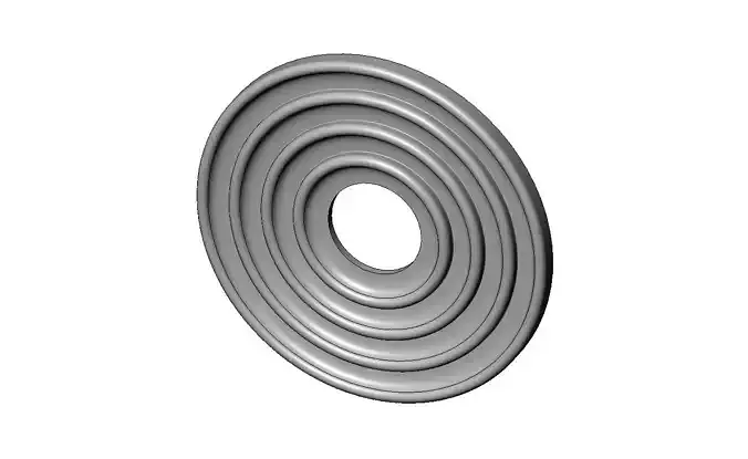 Stepped rounded loops modern ceiling rosette and wall art 3D print model