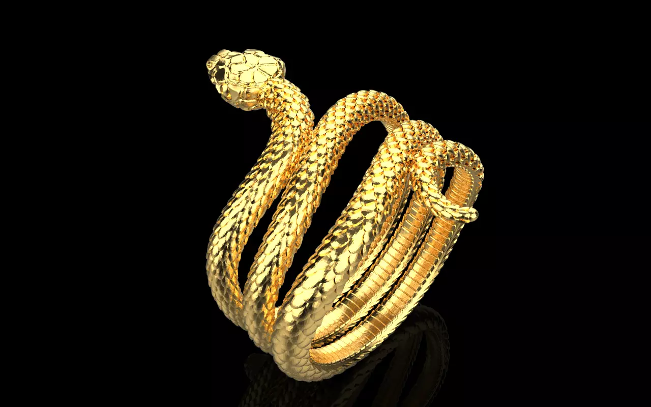 Snake ring model 1388 3D print model_15