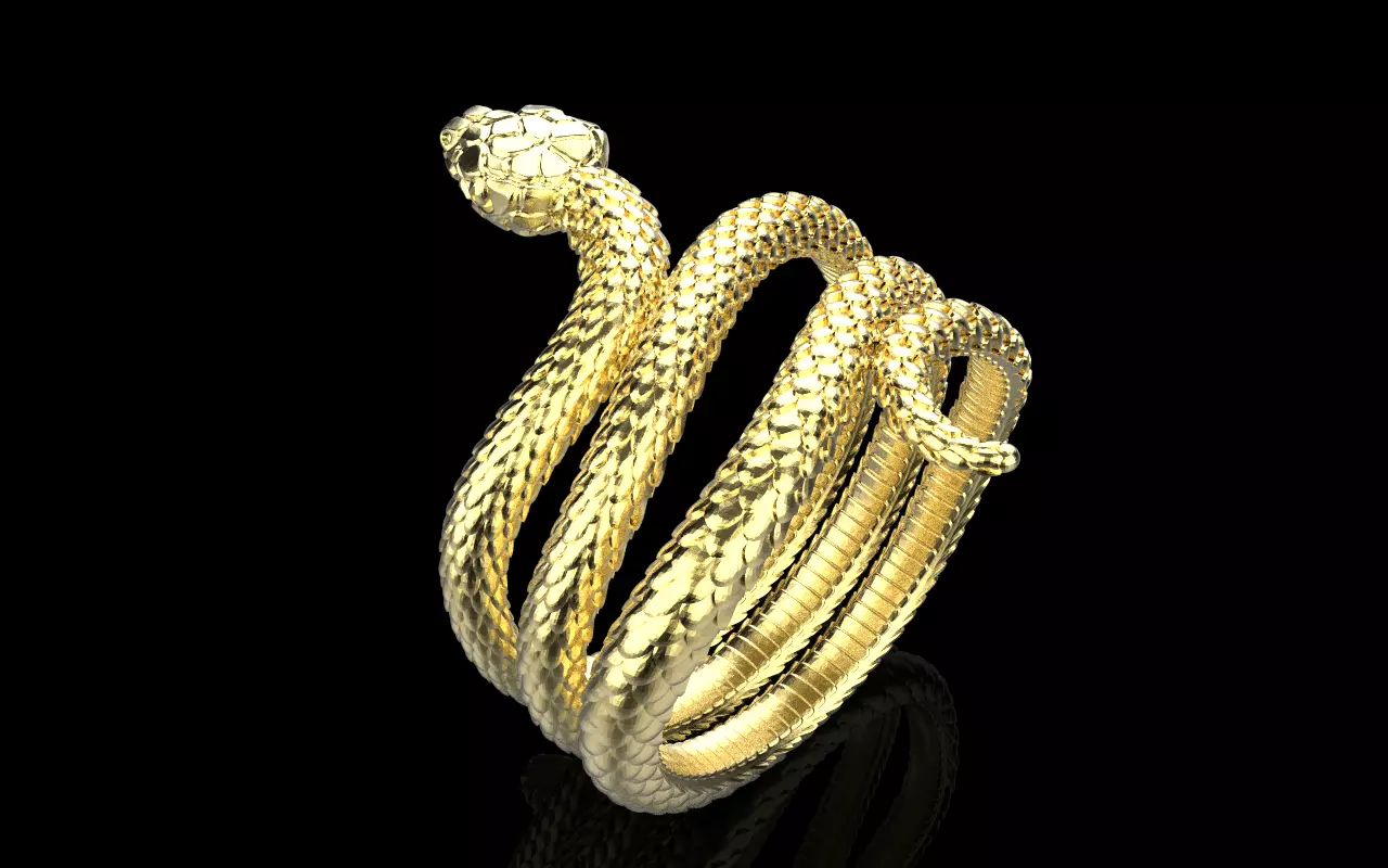 Snake ring model 1388 3D print model_16