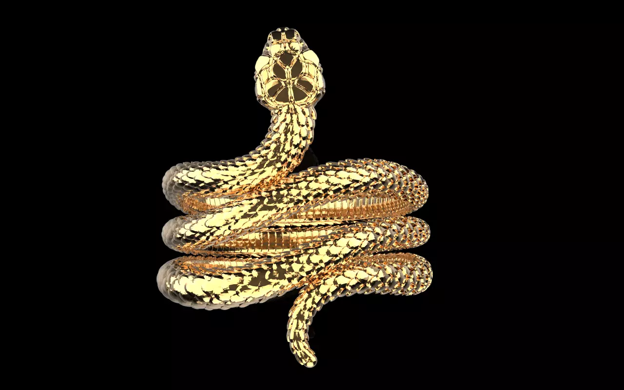 Snake ring model 1388 3D print model_2