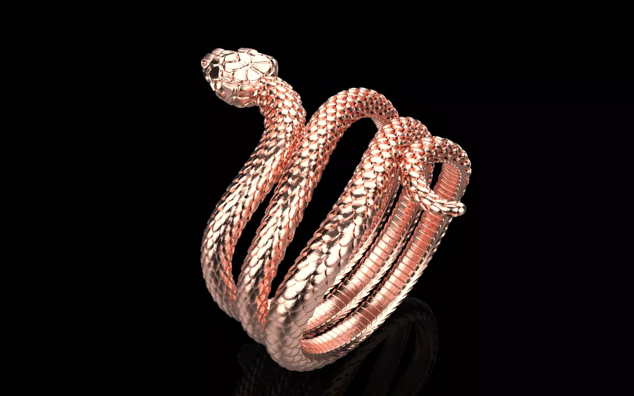 Snake ring model 1388 3D print model_18