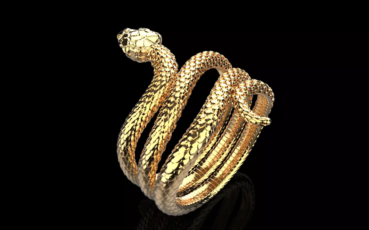 Snake ring model 1388 3D print model_0