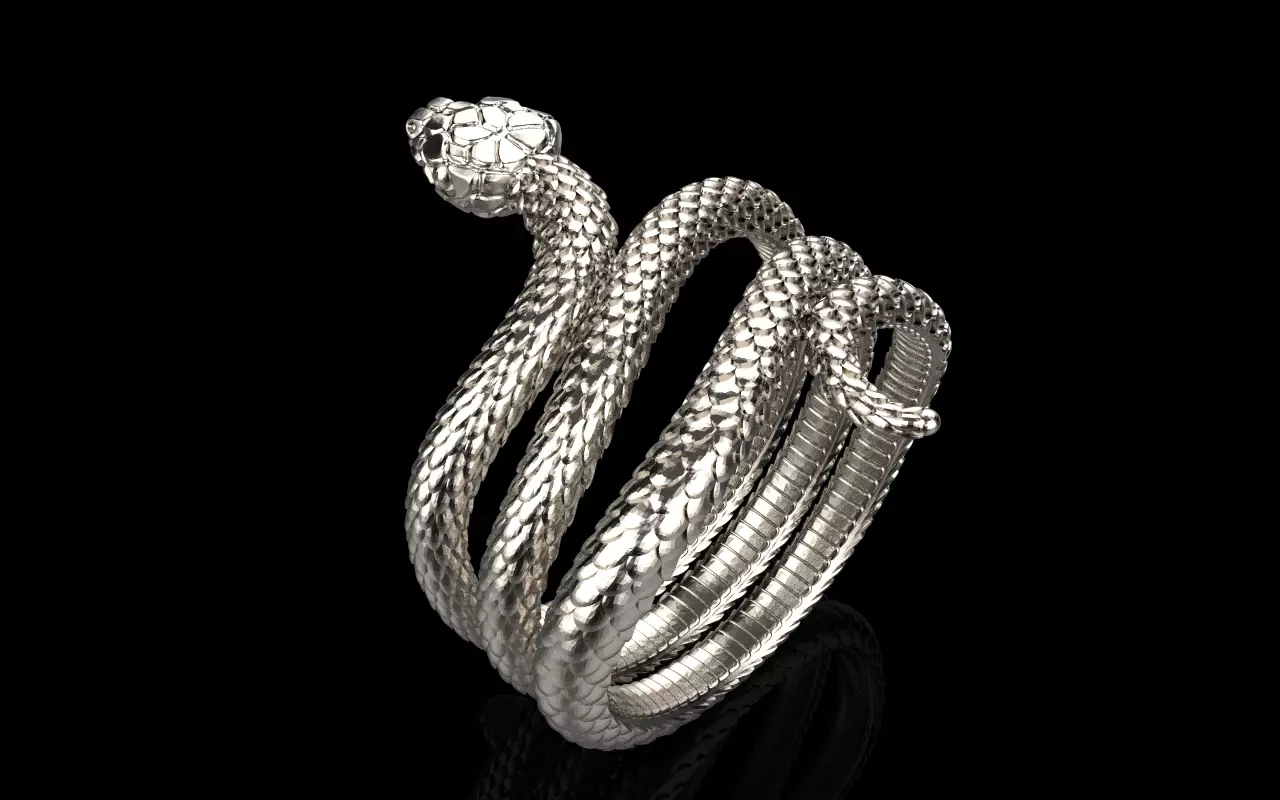 Snake ring model 1388 3D print model_17