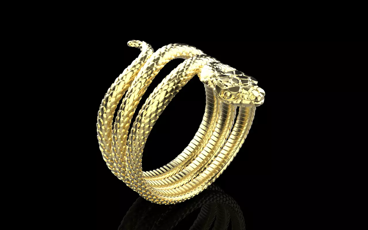 Snake ring model 1388 3D print model_22