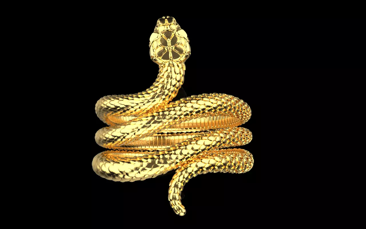 Snake ring model 1388 3D print model_9