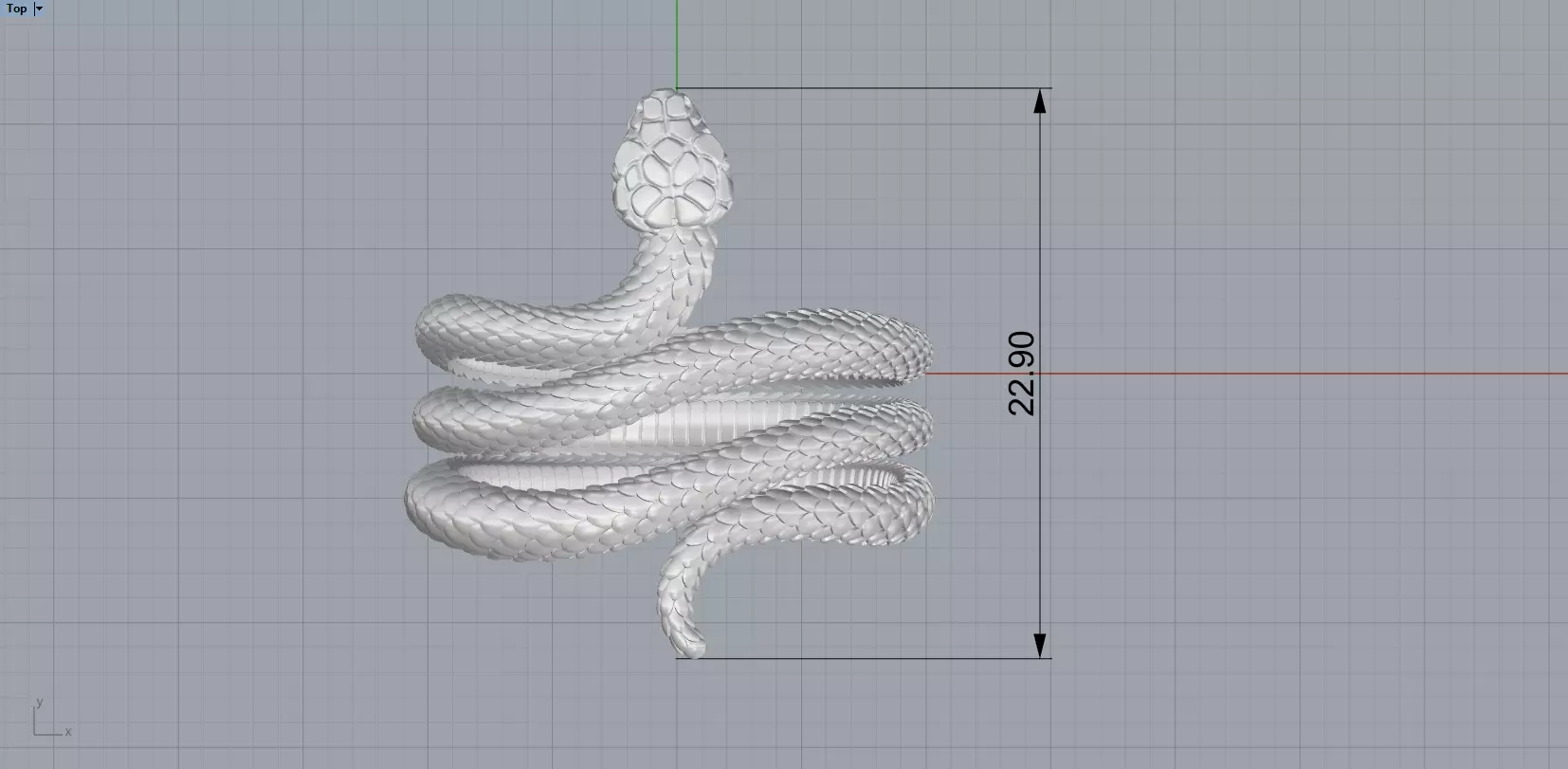 Snake ring model 1388 3D print model_5