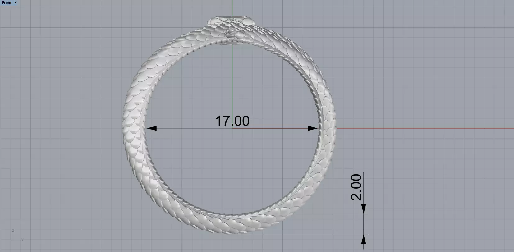 Snake ring model 1388 3D print model_6