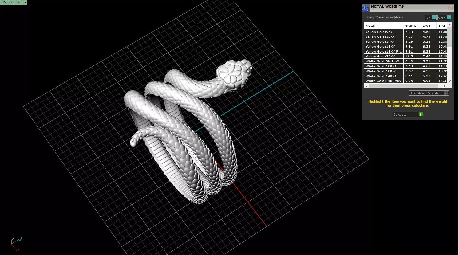 Snake ring model 1388 3D print model_4