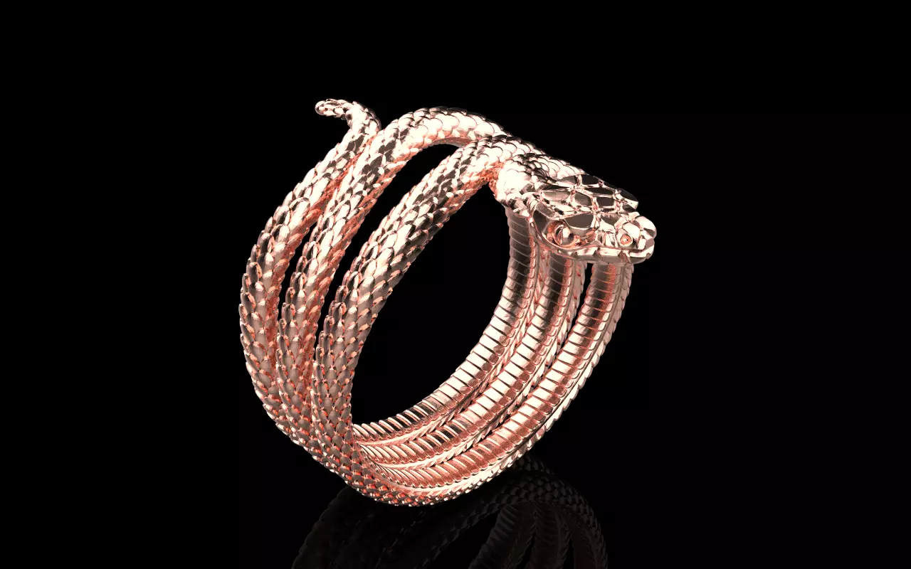 Snake ring model 1388 3D print model_24