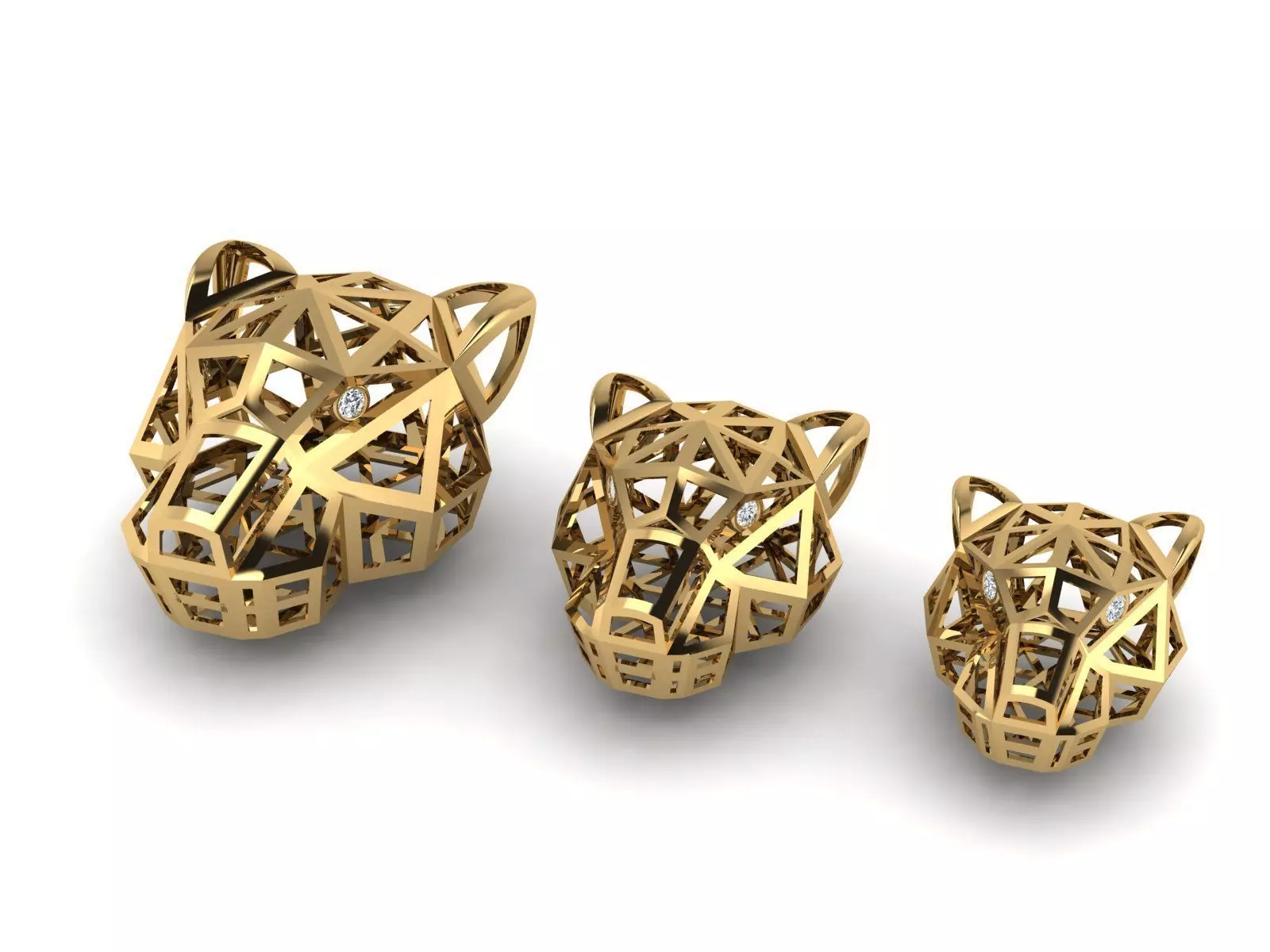 Leopard or Panther head set 3D print model_3