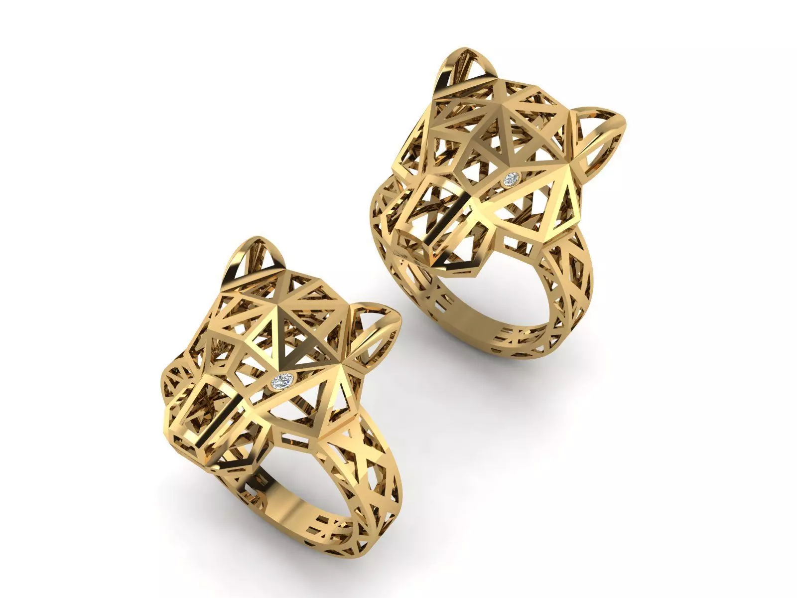 Leopard or Panther head set 3D print model_5