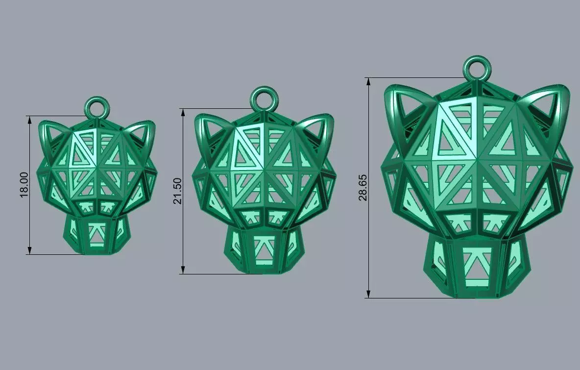 Leopard or Panther head set 3D print model_7