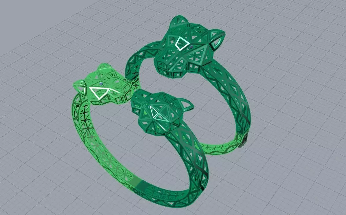 Leopard or Panther head set 3D print model_20