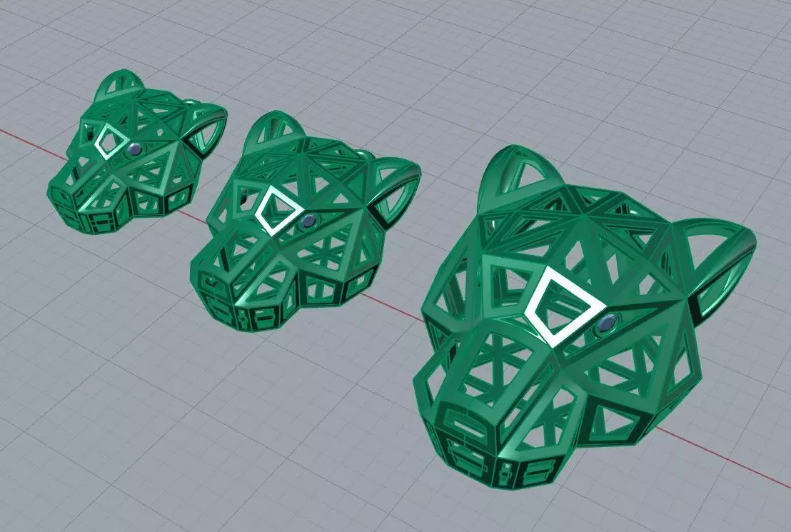 Leopard or Panther head set 3D print model_19