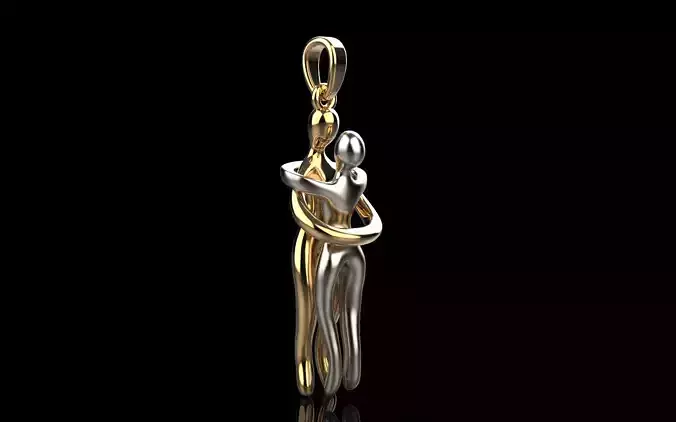 Dancing couple hug pendant model 1387