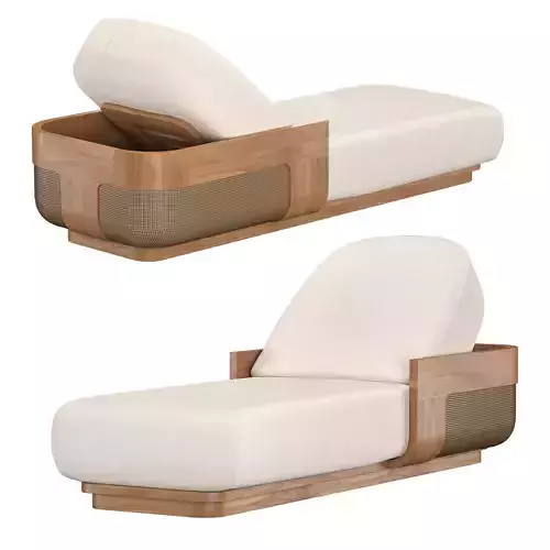 Sedona Cane Teak Adjustable Chaise 3D model