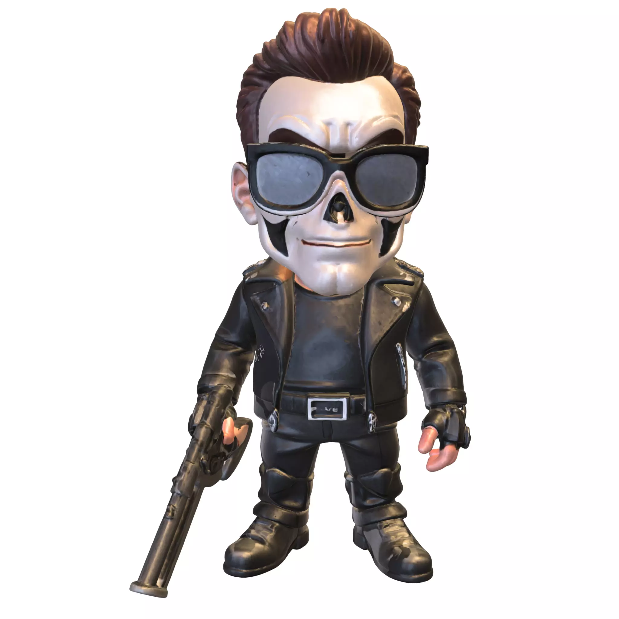 Skull Warrior with Leather Jacket 3D model_2