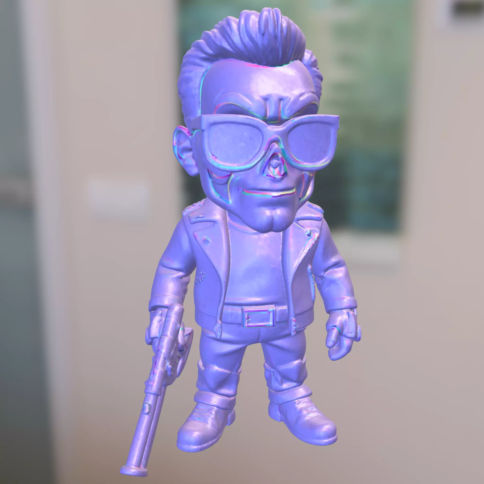 Skull Warrior with Leather Jacket 3D model_5