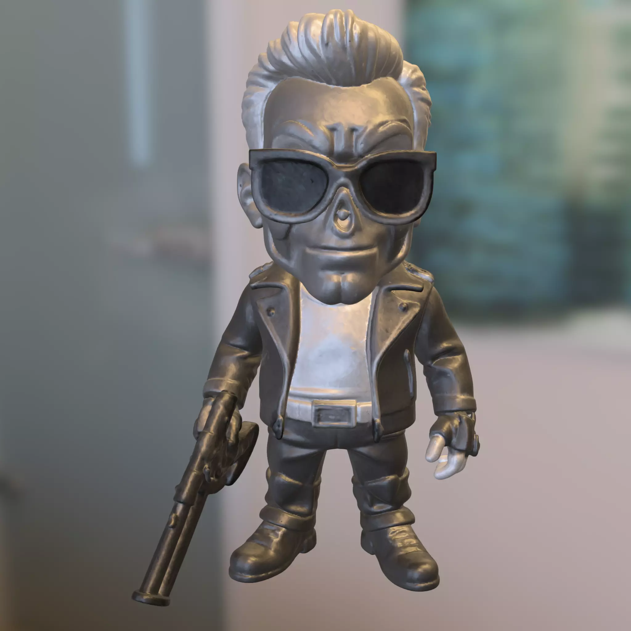 Skull Warrior with Leather Jacket 3D model_4