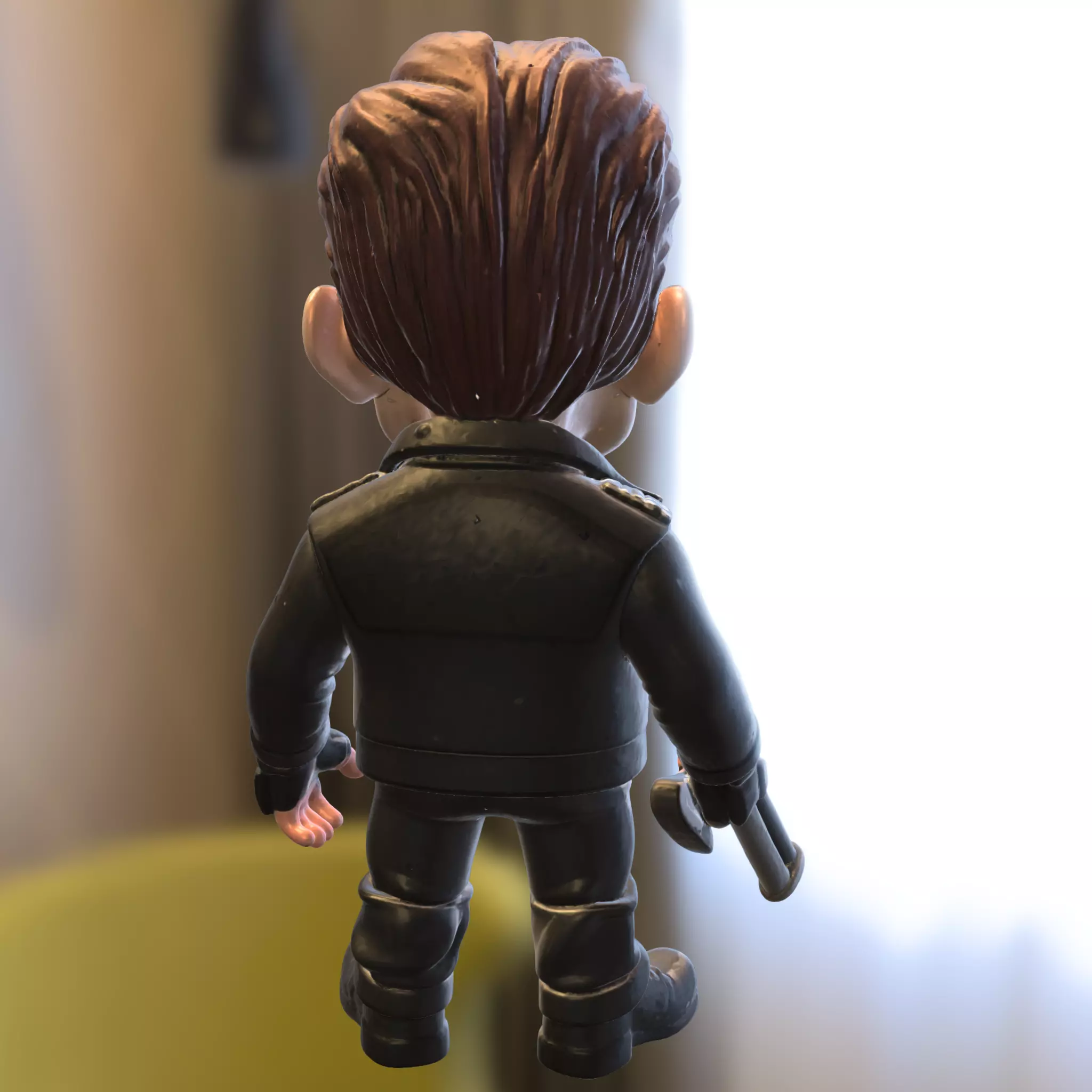 Skull Warrior with Leather Jacket 3D model_3