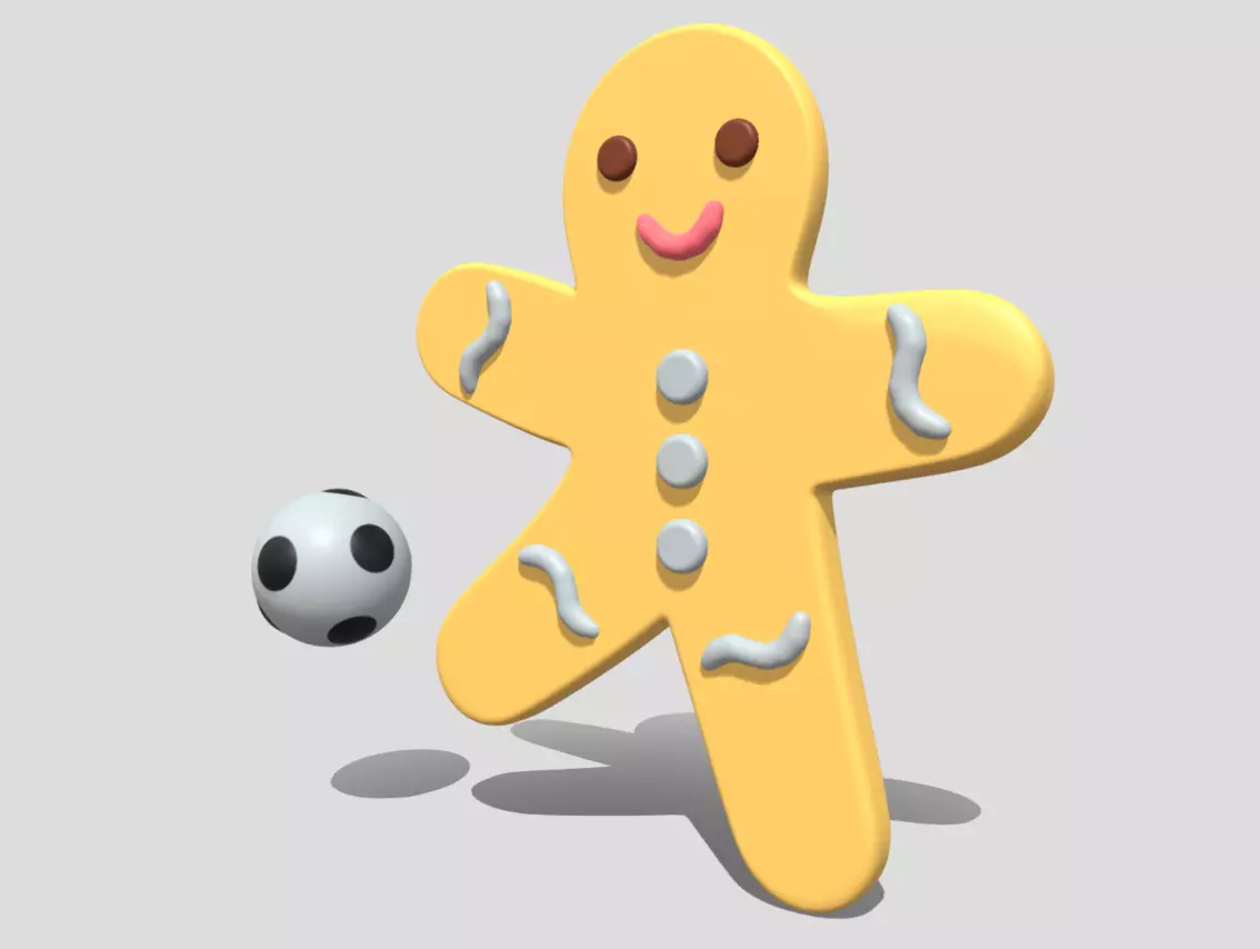 Gingerbread football player 3D model_26
