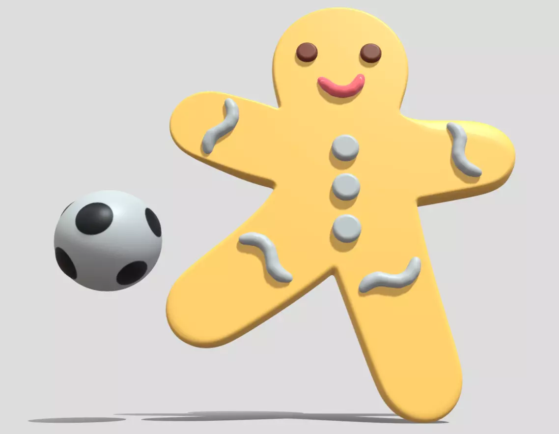Gingerbread football player 3D model_23
