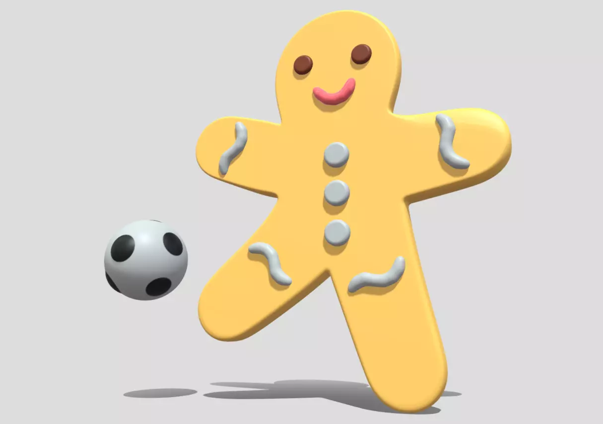 Gingerbread football player 3D model_24