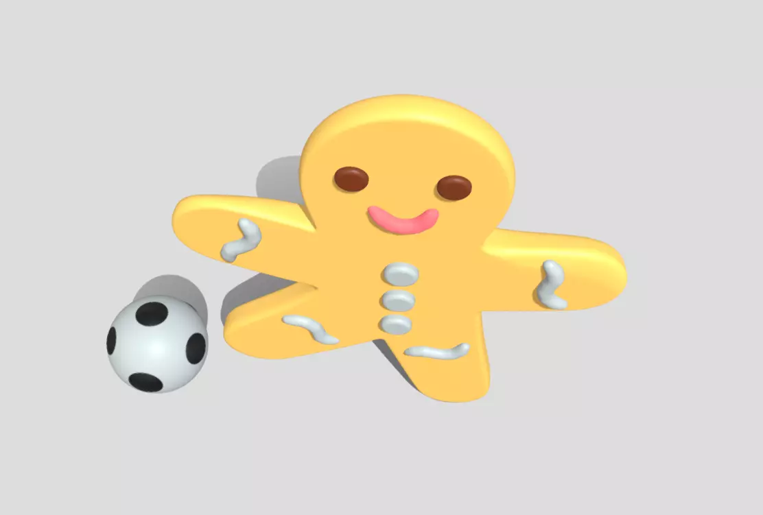 Gingerbread football player 3D model_28