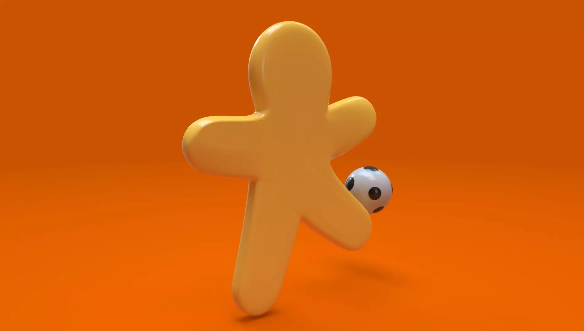Gingerbread football player 3D model_5