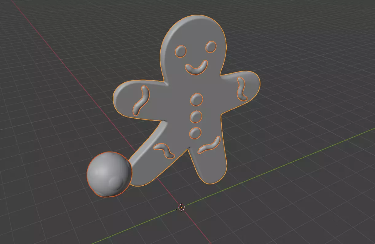 Gingerbread football player 3D model_8