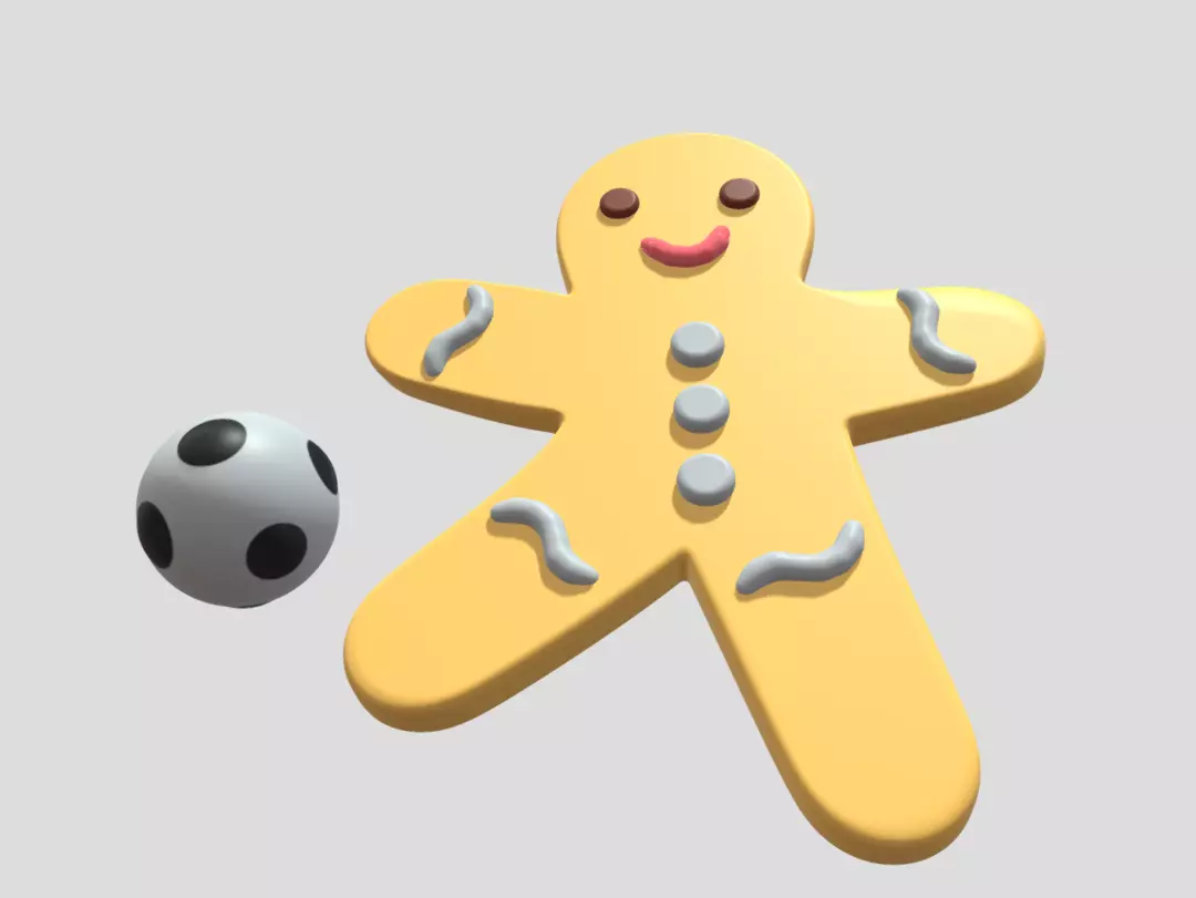 Gingerbread football player 3D model_18