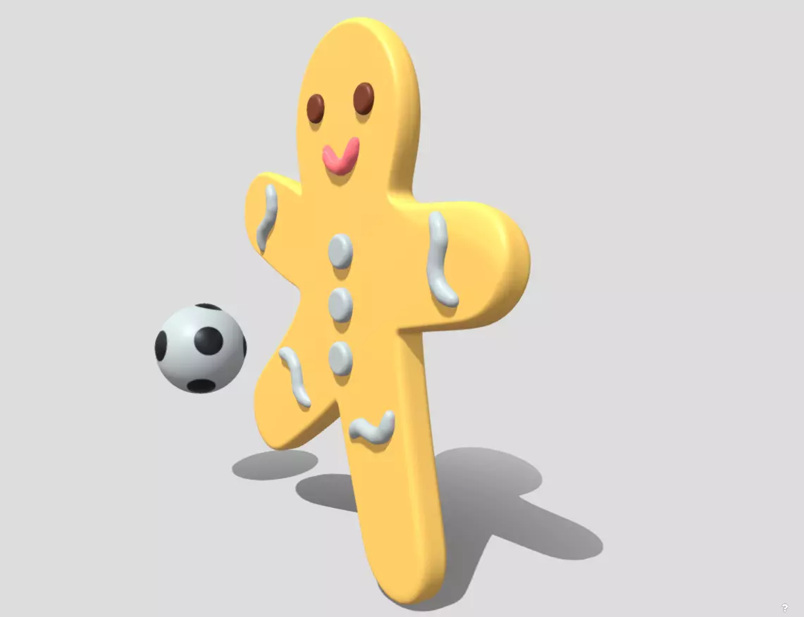 Gingerbread football player 3D model_27