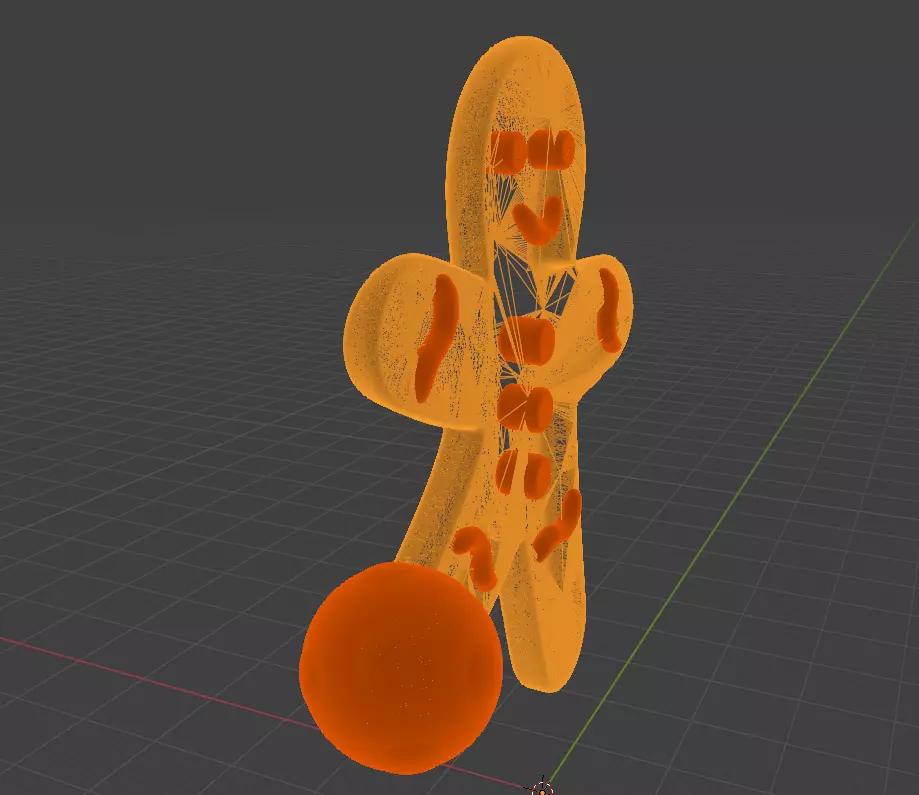 Gingerbread football player 3D model_13